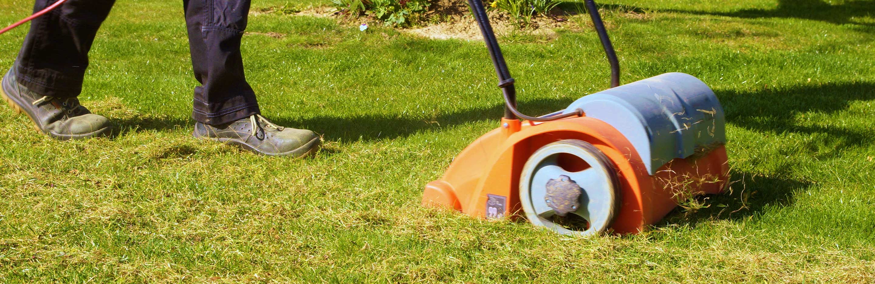 Vertikutierer auf Rasen