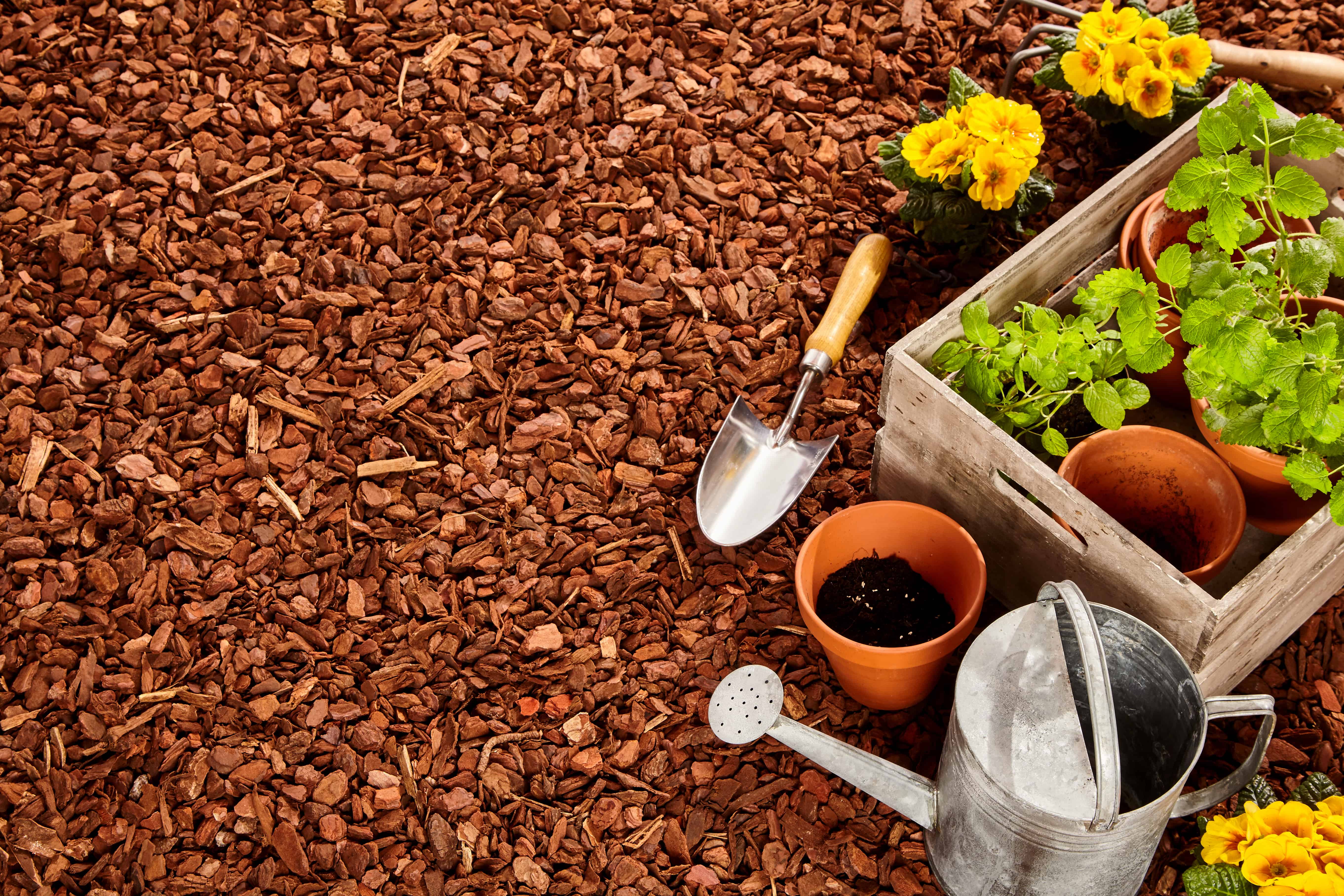 Mulch and garden tools