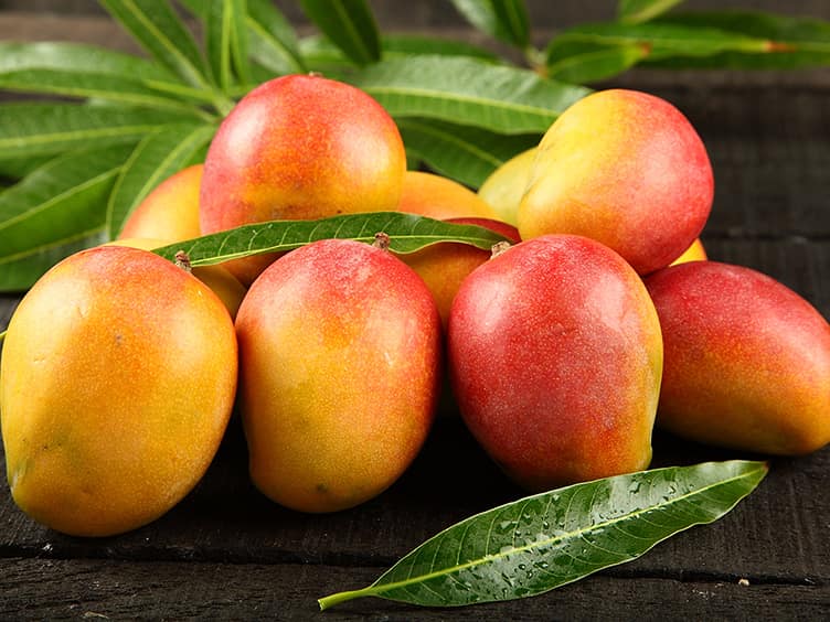 Group of mangos on a table