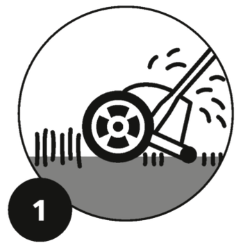 Toepassen Substral Gazonrevolutie, stap 1 Maai uw gras kort (3–4 cm)