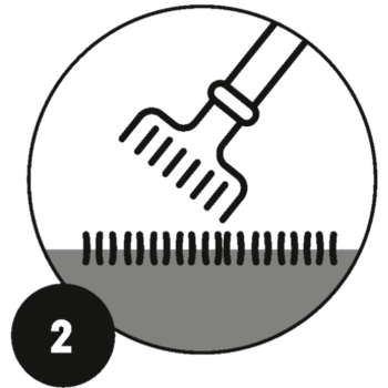 Toepassen Substral Gazonrevolutie, stap 2 Hark de grond los (verticuteren)