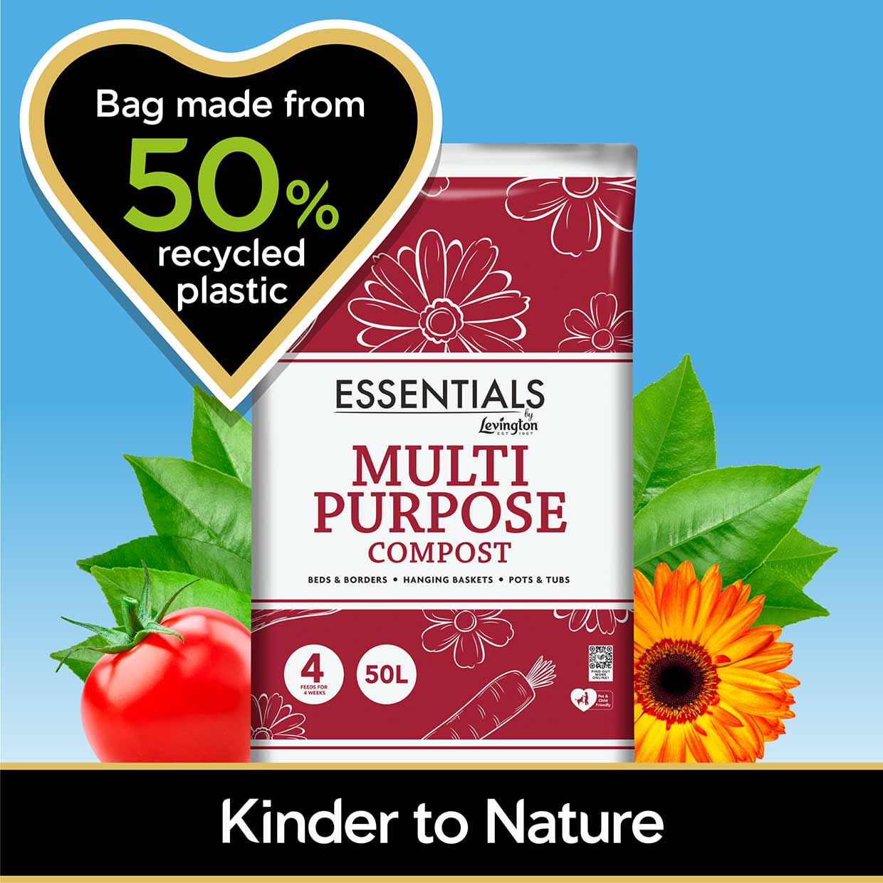 Bag made from 50% recycled plastic