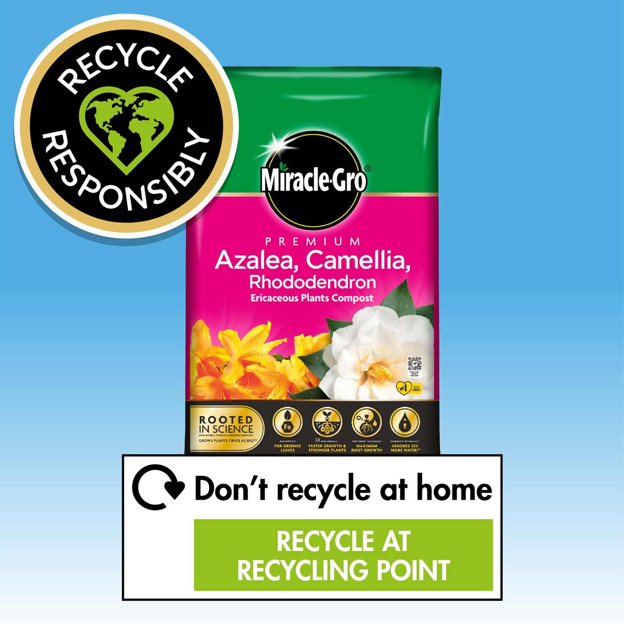 MiracleGro® Premium Azalea, Camellia & Rhododendron Ericaceous Compost