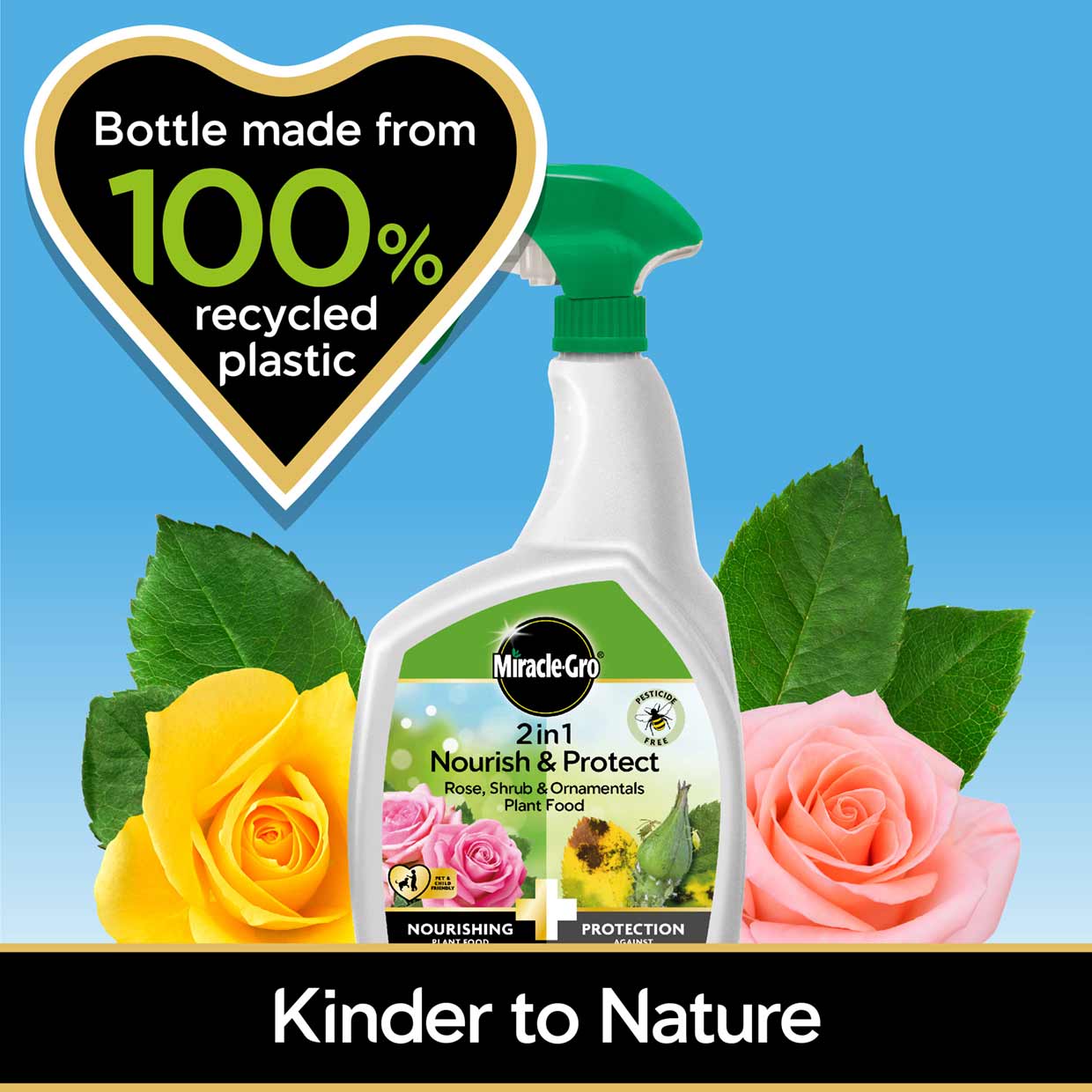 MiracleGro® 2 in 1 Nourish & Protect Rose, Shrubs & Ornamental Ready To Use Plant Food 800ml