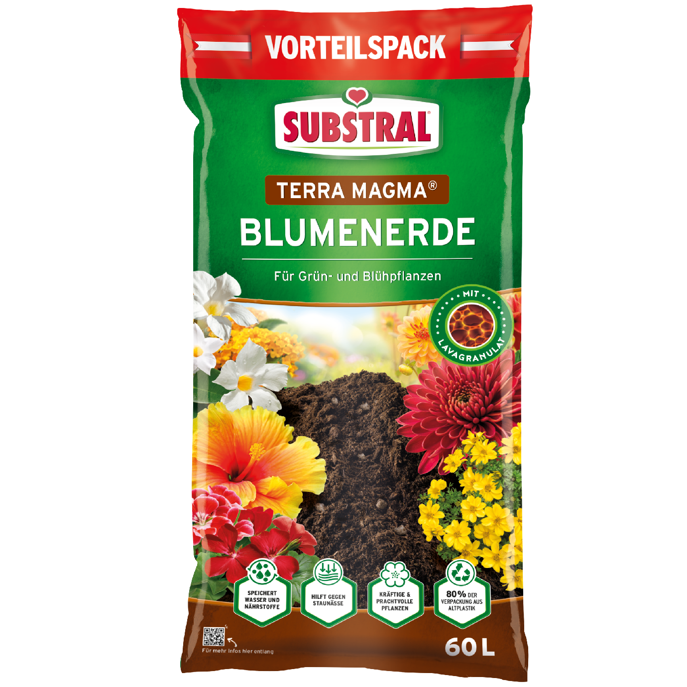 SUBSTRAL® Terra Magma® Blumenerde mit Lavagranulat, 60 L Liebe Deinen