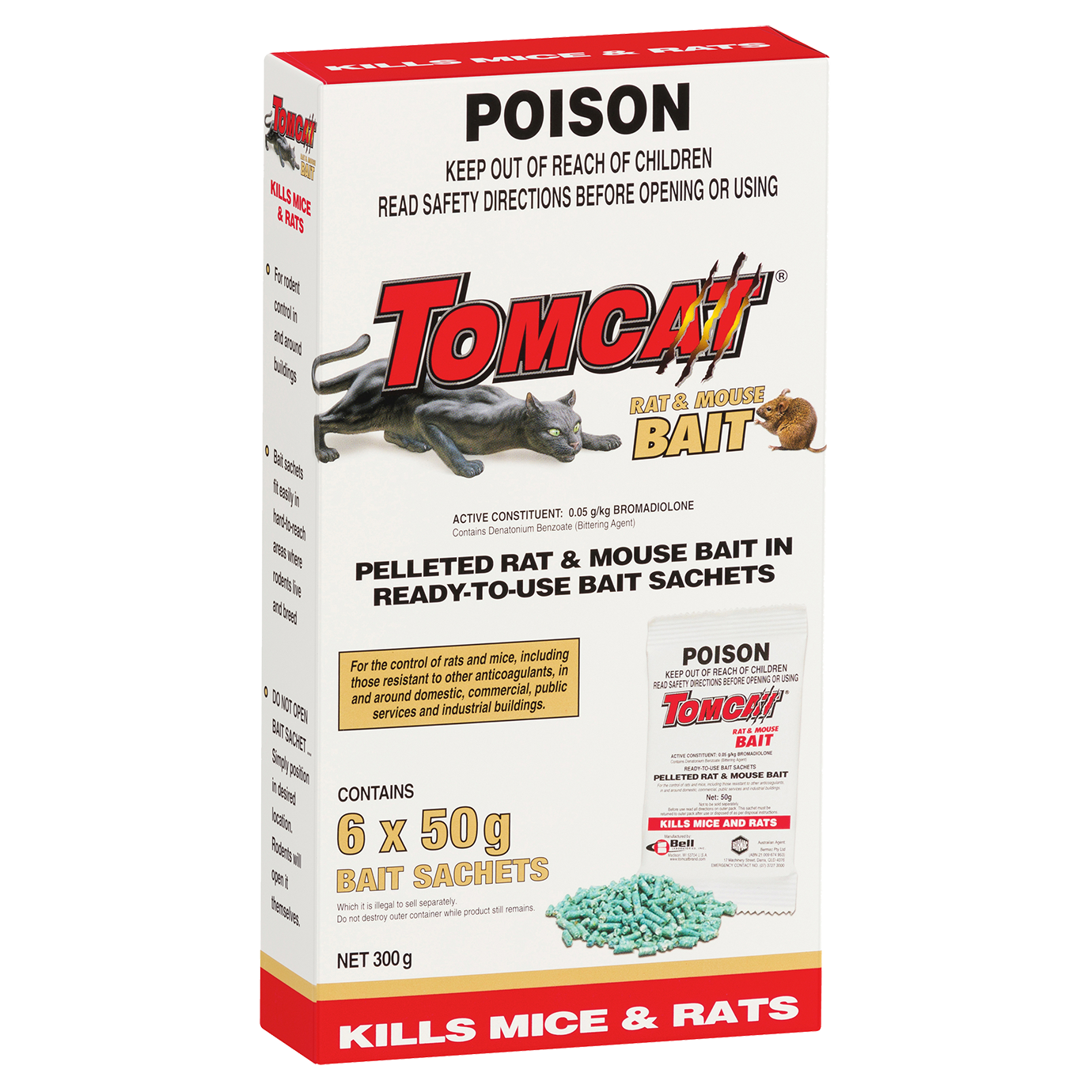 Tomcat Rat & Mouse Bait Pellets, 6 x 50G | Scotts Australia