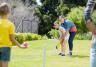 Cricket on backyard lawn