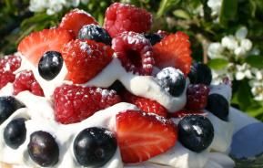 Pavlova toppers fresh from the garden