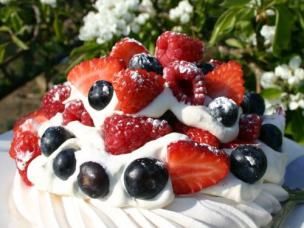 Pavlova toppers fresh from the garden