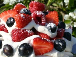 Pavlova toppers fresh from the garden