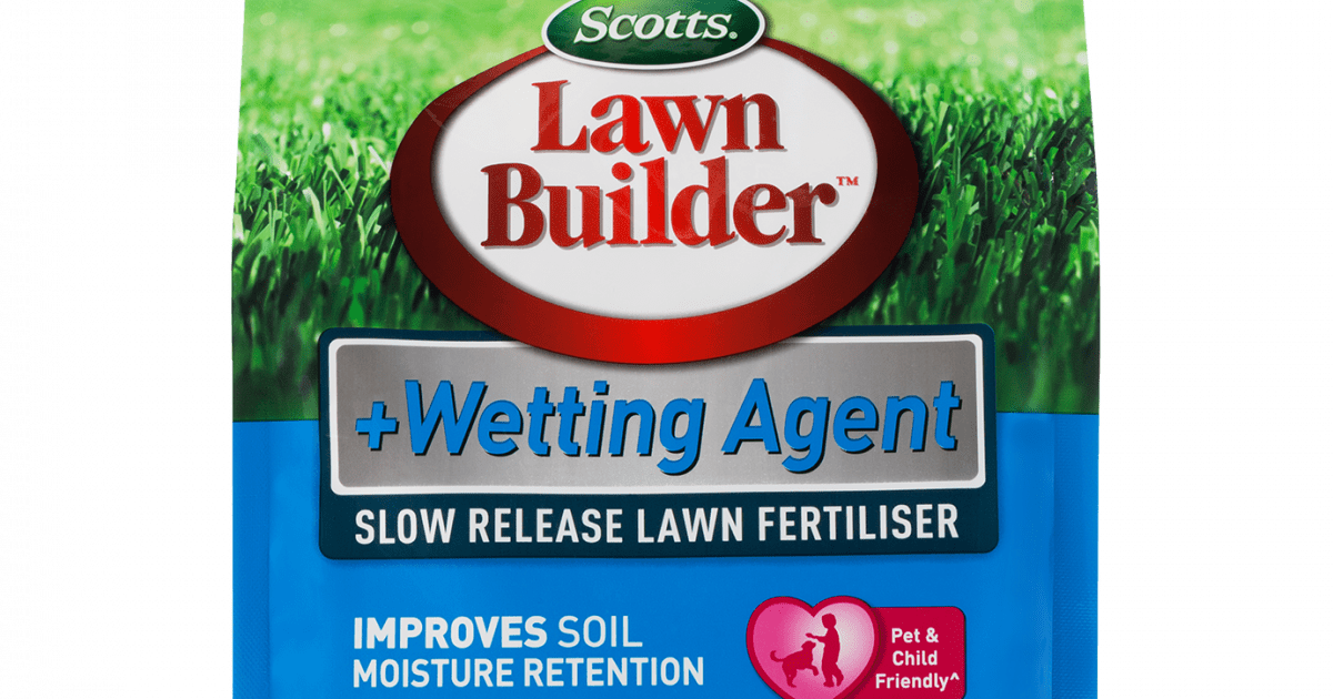 Scotts Lawn Builder Wetting Agent Slow Release Lawn Fertiliser 4kg Love The Garden