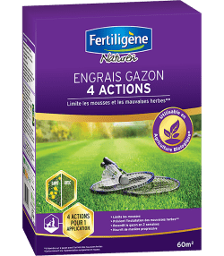 Fertiligène engrais gazon 4 actions 