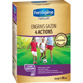 Fertiligène engrais gazon 4 actions main image