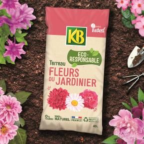 Terreau Pour Fleurs KB - Sac 40 Litres - Pour Jardin, Balcon, Plantes D'intérieur - 9