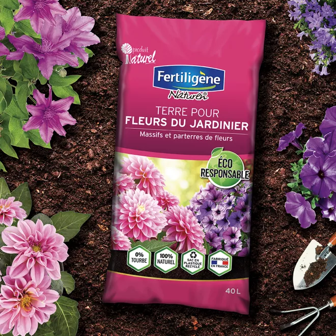 Fertiligène terre pour fleurs du jardinier sans tourbe image 2