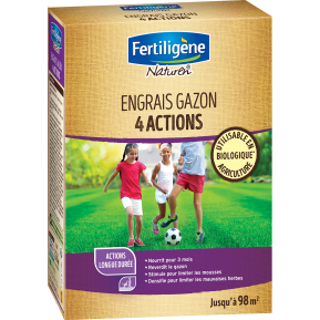 Fertiligène engrais gazon 4 actions main image