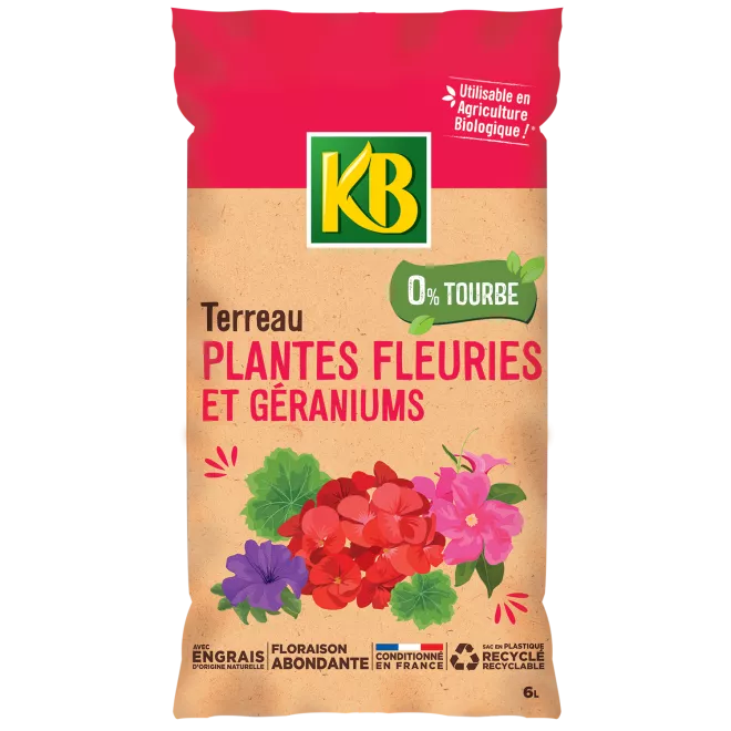 KB terreau plantes fleuries et géraniums sans tourbe main image