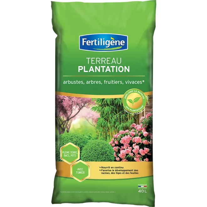 Fertiligène terreau plantation, arbustes à fleurs, conifères main image