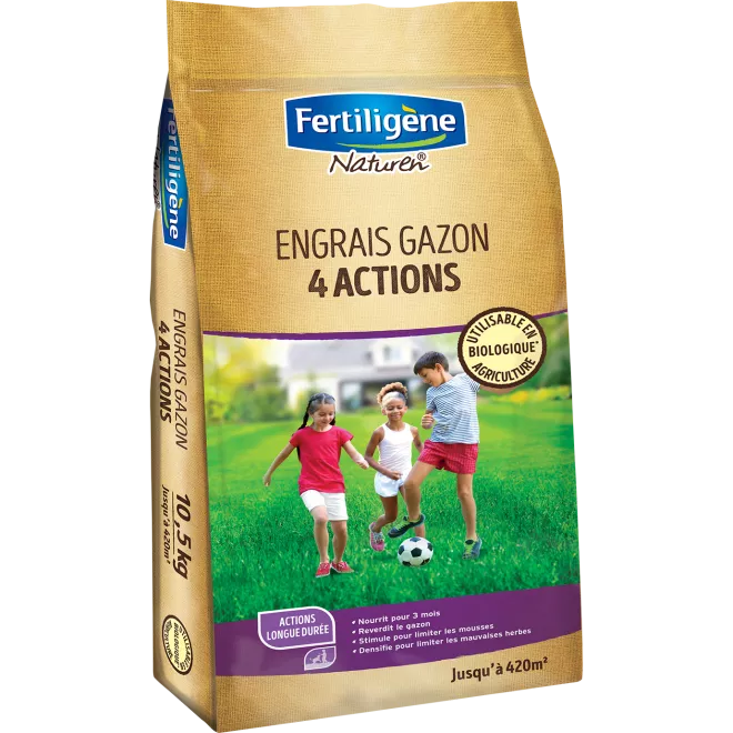 Fertiligène Engrais gazon 4 actions main image