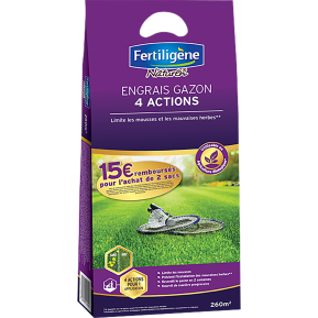 Fertiligène engrais gazon 4 actions main image