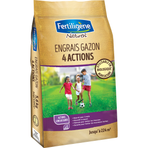 Fertiligène engrais gazon 4 actions main image