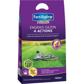 Fertiligène engrais gazon 4 actions main image