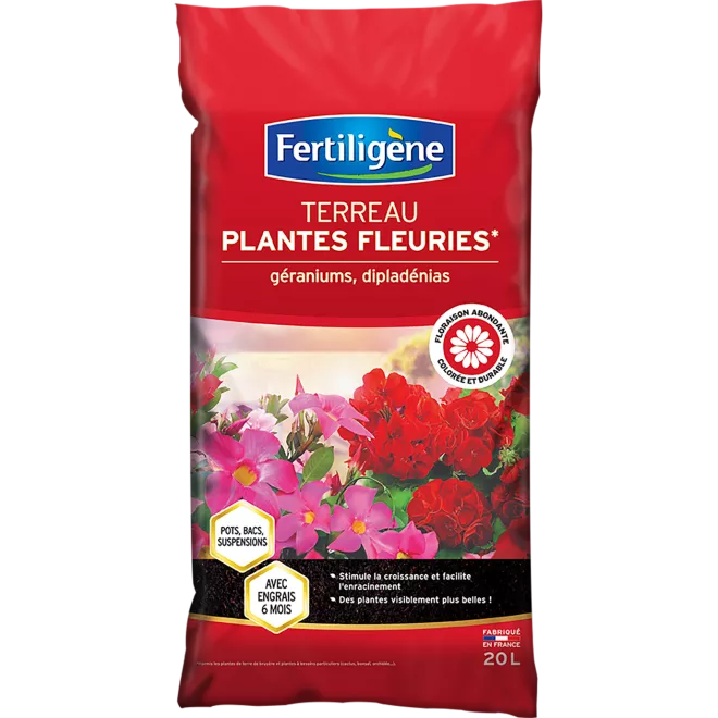 Fertiligène terreau plantes fleuries et géraniums main image