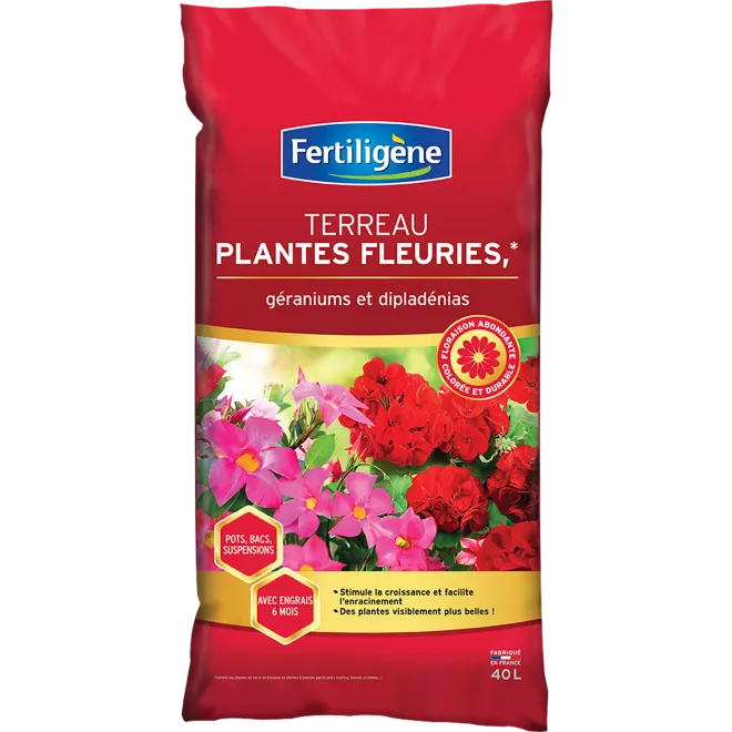 Fertiligène terreau plantes fleuries et géraniums  main image