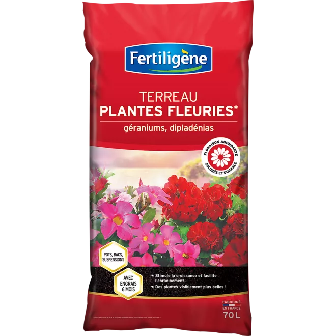 Fertiligène terreau plantes fleuries et géraniums  main image