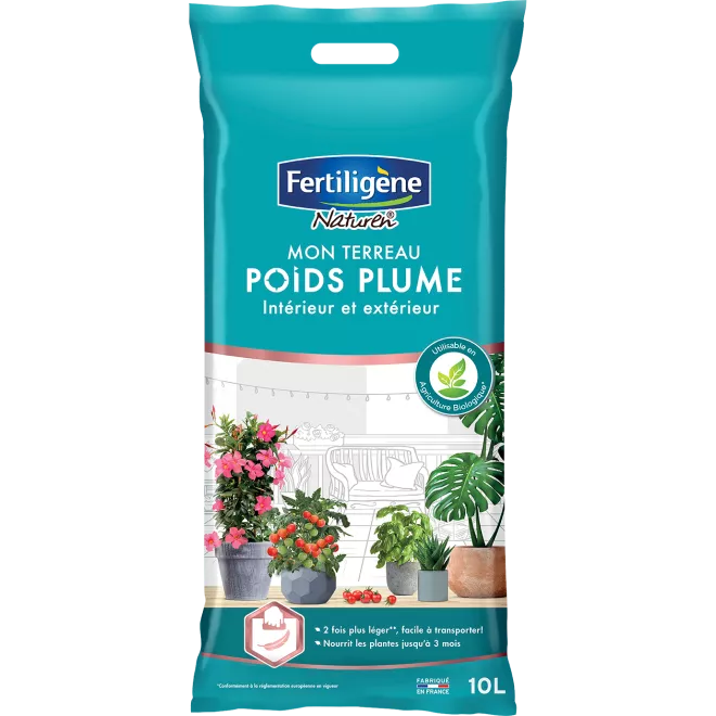 Fertiligène mon terreau poids plume intérieur & extérieur main image
