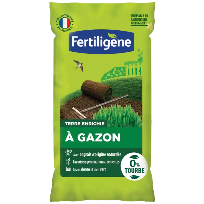 Fertiligène terre à gazon enrichie sans tourbe main image