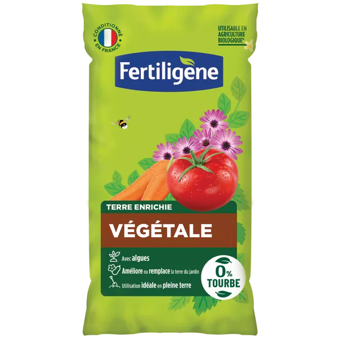 Fertiligène terre végétale enrichie sans tourbe main image