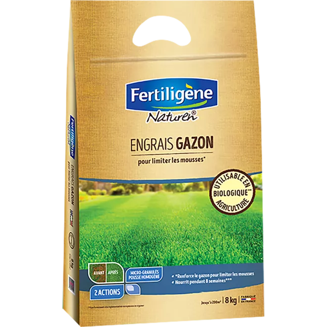 Fertiligène engrais gazon pour limiter les mousses main image