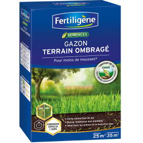 Fertiligène semences gazon terrain ombragé main image