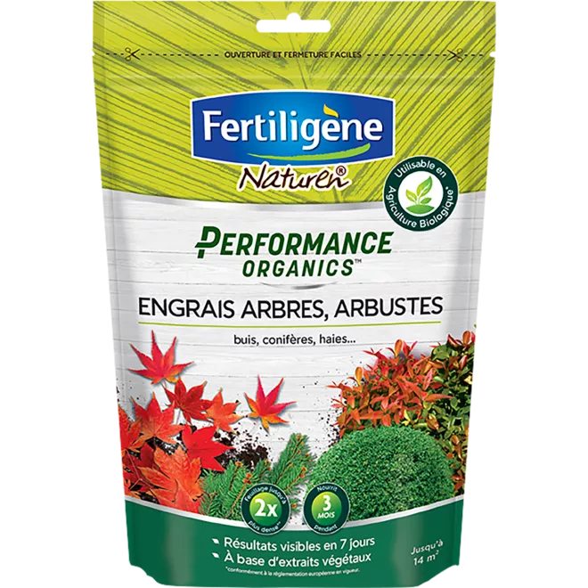 Fertiligène performance organics engrais arbres, arbustes, buis, conifères main image