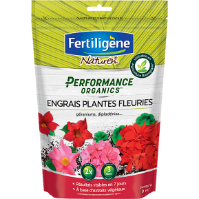 Fertiligène performance organics engrais plantes fleuries, géraniums main image