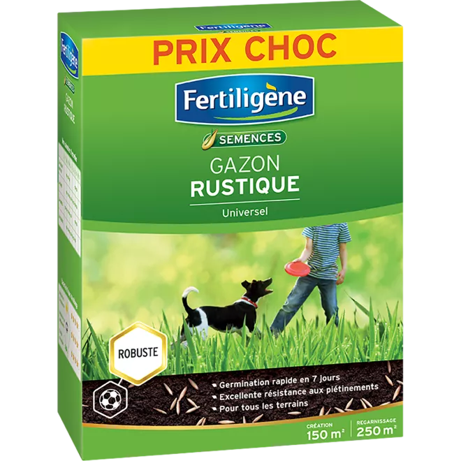 Fertiligène semences gazon rustique main image