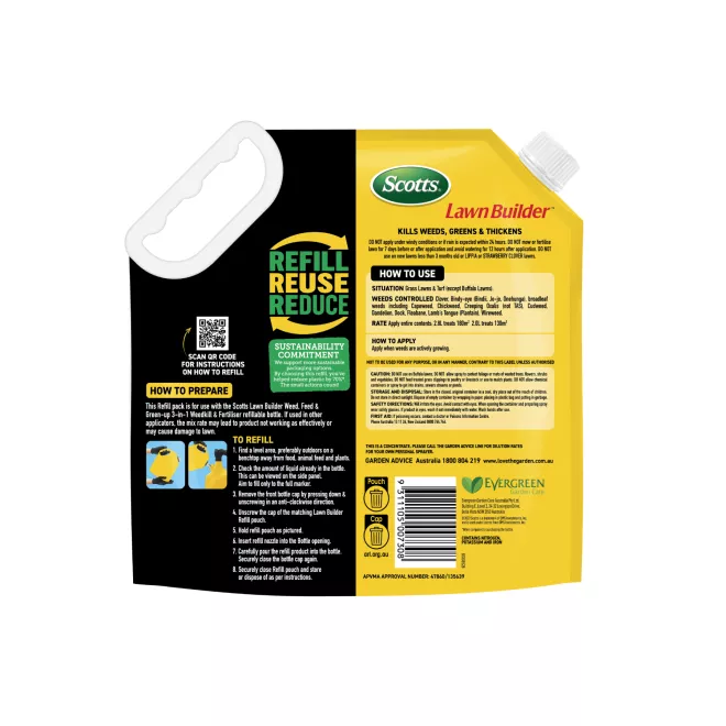 Scotts Lawn Builder Weed, Feed & Green-up 3in1 Refill Pouch image 2