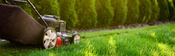 Mowing lawn
