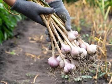 Harvesting garlic