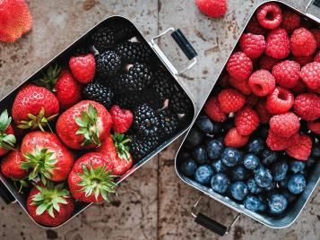 Freshly picked strawberries