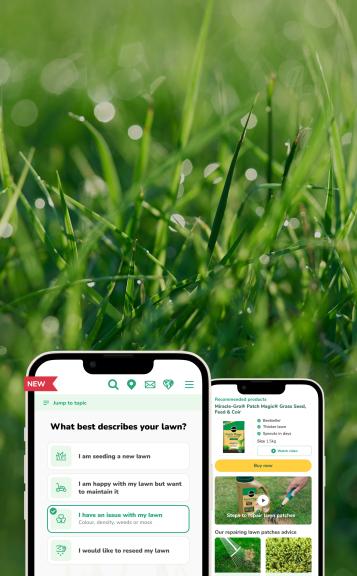 lawn tool app on a grass background
