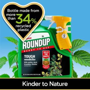 Bottle made from more than 34% recycled plastic